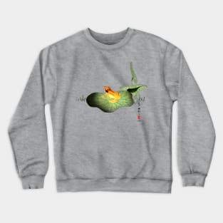 Yellow Frog on Lotus Leaf Crewneck Sweatshirt